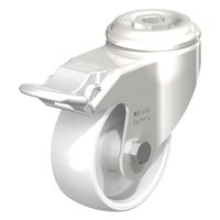 Stainless Steel Nylon Caster, Swivel with Brake, 3-1/8" (79.5 mm) Dia., 265 lbs. (120 kg.) Capacity - Blickle LKRXA-PO 80G-FI