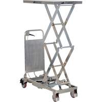 Manual Hydraulic Scissor Lift Table, 27-1/2" L x 17-3/4" W, Partial Stainless Steel, 220 lbs. Capacity - Vestil CART-200-D-PSS