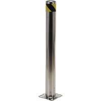 Butoir de s&eacute;curit&eacute;, Acier inoxydable, 42" h x 8" la, Argent - Vestil BOL-SS-42-4.5