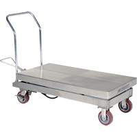 Table &eacute;l&eacute;vatrice hydraulique manuelle &agrave; ciseaux, 47" lo x 24" la, Partiellement en acier inoxydable, Capacit&eacute; 2000 lb - Vestil CART-2000-PSS