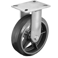 Roulette robuste avec plaque, Pivotant, 6" (152,4 mm), Caoutchouc, 450 lb (204 kg) - Can Am J613MOB