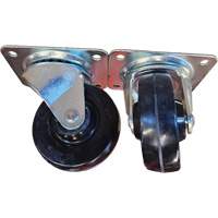 Roulette avec plaque, Pivotant, 4" (101,6 mm), Caoutchouc, 225 lb (102 kg) - Faultless 93445