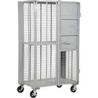 FST Series Folding Security Truck, 1 Tiers, 27" L x 45" W x 77" H, 2000 lbs. Cap. - Vestil FST-2744-2