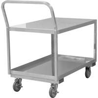 Industrial Grade Low Profile Shop Cart, 2 Tiers, 24-1/8" W x 40-3/4" D x 38-1/8" H, 1200 lbs. Cap. - Durham Manufacturing SLDO16243625PU