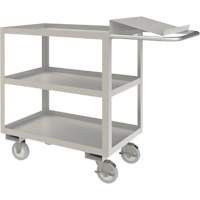 Industrial Grade Order Picking Cart, 39" H x 18-1/8" W x 45" D, 3 Shelves, 1200 lbs. Capacity - Durham Manufacturing SOPC1618303ALU5PU
