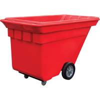 Chariot basculeur Techtruck, Poly&eacute;thyl&egrave;ne, 5/8 vg³, Capacit&eacute; de charge de 1000 lb - Techstar Plastics Inc 420C-RED