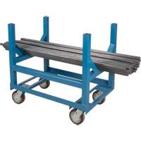 Pipe & Bar Cradle Truck, 48" L x 24" W x 34" H, 2500 lbs. Capacity, Polyurethane Wheels - KLETON 