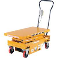 DC Powered Hydraulic Scissor Lift Elevating Cart, Steel, 39-3/4" L x 20-1/2" W, 1000 lbs. Capacity - Vestil CART-1000D-DC