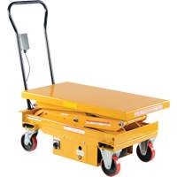 DC Powered Hydraulic Scissor Lift Elevating Cart, Steel, 39-3/4" L x 20-1/2" W, 1000 lbs. Capacity - Vestil CART-1000D-DC