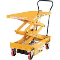 DC Powered Hydraulic Scissor Lift Elevating Cart, Steel, 39-3/4" L x 20-1/2" W, 1000 lbs. Capacity - Vestil CART-1000D-DC