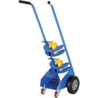 Magnetic Cylinder Hand Truck, Rubber Wheels, 12" W x 5" L Base, 350 lbs. - Vestil MCHT-350