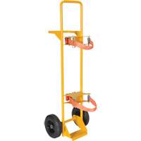 Chariot pour bouteille de gaz de soudage, Roues Caoutchouc, Base de 9-5/8" la x 3-1/8" lo, 350 lb - Vestil WTC-1