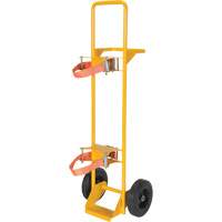 Chariot pour bouteille de gaz de soudage, Roues Caoutchouc, Base de 9-5/8" la x 3-1/8" lo, 350 lb - Vestil WTC-1