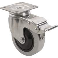 Roulette 2309 avec 2 freins, Pivotant avec frein, 5" (127 mm), Gris Envirothane, 350 lb (158,8 kg) - Algood S2359-A27D-UG-DLB