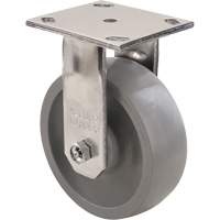 Max9 Caster, Rigid with Brake, 5" (127 mm), Envirothane Grey-WOW, 1000 lbs. (453.6 kg.) - Algood R7059-A38H-UGW-RB