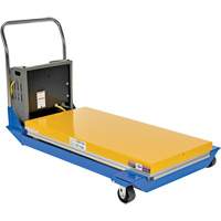 Table &eacute;l&eacute;vatrice aliment&eacute;e c. c. et manuelle &agrave; ciseaux, Acier, 48" lo x 24" la, Capacit&eacute; 1000 lb - Vestil CART-24-10-DC