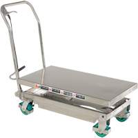 Table &eacute;l&eacute;vatrice hydraulique manuelle &agrave; ciseaux, 36-1/4" lo x 19-3/8" la, Acier inoxydable, Capacit&eacute; 600 lb - Vestil CART-600-D-SS2