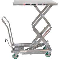 Table &eacute;l&eacute;vatrice hydraulique manuelle &agrave; ciseaux, 36-1/4" lo x 19-3/8" la, Acier inoxydable, Capacit&eacute; 600 lb - Vestil CART-600-D-SS2