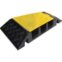 Powerhouse Heavy-Duty Right Turn Cable Protector, 3 Channels, 12" L x 19.75" W x 3" H - Wearwell PWR.3CH.HD.RC.BYL