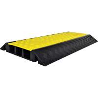 Powerhouse Heavy-Duty Straight Cable Protector, 3 Channels, 36" L x 19.75" W x 3" H - Wearwell PWR.3CHAN.HD.BYL