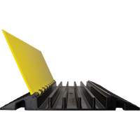 Powerhouse Heavy-Duty Straight Cable Protector, 5 Channels, 36" L x 19.75" W x 2.25" H - Wearwell PWR.5CHAN.HD.BYL