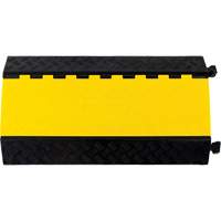 Powerhouse Heavy-Duty Straight Cable Protector, 5 Channels, 36" L x 19.75" W x 2.25" H - Wearwell PWR.5CHAN.HD.BYL