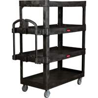 Heavy-Duty Ergo Utility Cart, 4 Tiers, 24-1/4" x 62-2/5" x 54-1/10", 700 lbs. Capacity - Rubbermaid 2128657
