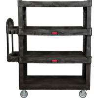 Heavy-Duty Ergo Utility Cart, 4 Tiers, 24-1/4" x 62-2/5" x 54-1/10", 700 lbs. Capacity - Rubbermaid 2128657