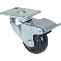 Caster, Swivel with Brake, 3" (76.2 mm), Polyolefin, 250 lbs. (113.4 kg) - KLETON 
