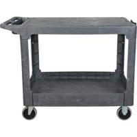 Flat-Shelf Utility Service Cart, 2 Tiers, 25-1/4" x 32-1/4" x 44", 550 lbs. Capacity - KLETON 