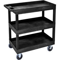 Tub Cart, 3 Tiers, 35-1/4" x 37-1/4" x 18", 375 lbs. Capacity - Luxor H. Wilson EC111HD-B