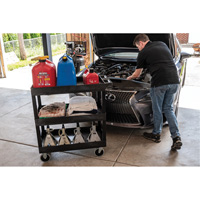 Tub Cart, 3 Tiers, 35-1/4" x 37-1/4" x 18", 375 lbs. Capacity - Luxor H. Wilson EC111HD-B