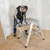 Portable Work-Stand Saw Horse, Aluminum Frame, 12-1/4" D x 36" H - Metaltech E-PWS7100AL