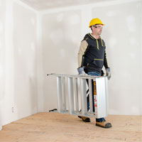 Portable Work-Stand Saw Horse, Aluminum Frame, 12-1/4" D x 48" H - Metaltech E-PWS7200AL