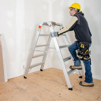 Portable Work-Stand Saw Horse, Aluminum Frame, 12-1/4" D x 56" H - Metaltech E-PWS7300AL