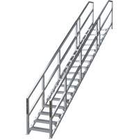 Syst&egrave;me d'escalier modulaire pour la construction de 17-21 marches SmartStairs, 157-1/2" ha - Metaltech AL-SSEH21