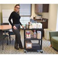 Electric Utility Cart, 3 Tiers, 24" x 42" x 18", 300 lbs. Capacity - Luxor H. Wilson UCPL2E-B
