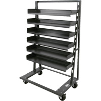 Chariot &agrave; cadre en A robuste &agrave; un c&ocirc;t&eacute; avec 6 plateaux, 38" x 25" x 63", Capacit&eacute; 2500 lb - Valleycraft F89068VCGY