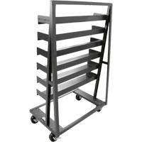 Chariot &agrave; cadre en A robuste &agrave; un c&ocirc;t&eacute; avec 6 plateaux, 38" x 25" x 63", Capacit&eacute; 2500 lb - Valleycraft F89068VCGY