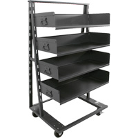 Chariot &agrave; cadre en A robuste &agrave; un c&ocirc;t&eacute; avec 4 grands plateaux, 38" x 25" x 63", Capacit&eacute; 2500 lb - Valleycraft F89069VCGY