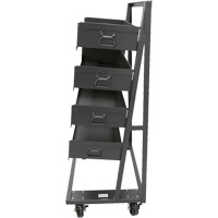 Chariot &agrave; cadre en A robuste &agrave; un c&ocirc;t&eacute; avec 4 grands plateaux, 38" x 25" x 63", Capacit&eacute; 2500 lb - Valleycraft F89069VCGY