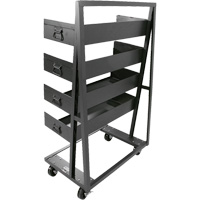Chariot &agrave; cadre en A robuste &agrave; un c&ocirc;t&eacute; avec 4 grands plateaux, 38" x 25" x 63", Capacit&eacute; 2500 lb - Valleycraft F89069VCGY
