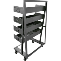 Chariot &agrave; cadre en A robuste &agrave; un c&ocirc;t&eacute; avec 4 grands plateaux &agrave; rebord, 38" x 25" x 63", Capacit&eacute; 2500 lb - Valleycraft F89071VCGY