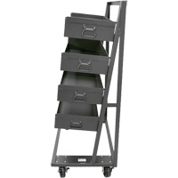 Chariot &agrave; cadre en A robuste &agrave; un c&ocirc;t&eacute; avec 4 grands plateaux &agrave; rebord, 38" x 25" x 63", Capacit&eacute; 2500 lb - Valleycraft F89071VCGY