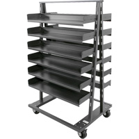 Chariot &agrave; cadre en A robuste &agrave; deux c&ocirc;t&eacute;s avec 12 plateaux, 38" x 30" x 63", Capacit&eacute; 2500 lb - Valleycraft F89064VCGY