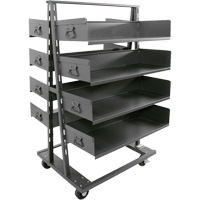 Double-Sided Heavy Duty A-Frame Cart with 8 Large Trays, 38" x 30" x 63", 2500 lbs. Capacity - Valleycraft F89065VCGY