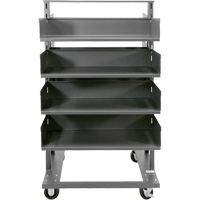 Double-Sided Heavy Duty A-Frame Cart with 8 Large Trays, 38" x 30" x 63", 2500 lbs. Capacity - Valleycraft F89065VCGY