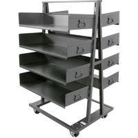 Double-Sided Heavy Duty A-Frame Cart with 8 Large Trays, 38" x 30" x 63", 2500 lbs. Capacity - Valleycraft F89065VCGY