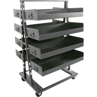 Double-Sided Heavy Duty A-Frame Cart with 8 Large Lipped Trays, 38" x 30" x 63", 2500 lbs. Capacity - Valleycraft F89067VCGY