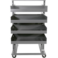 Double-Sided Heavy Duty A-Frame Cart with 8 Large Lipped Trays, 38" x 30" x 63", 2500 lbs. Capacity - Valleycraft F89067VCGY